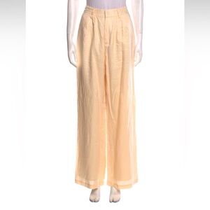 DISSH cream 100% linen pleated wide leg trouser, size 8